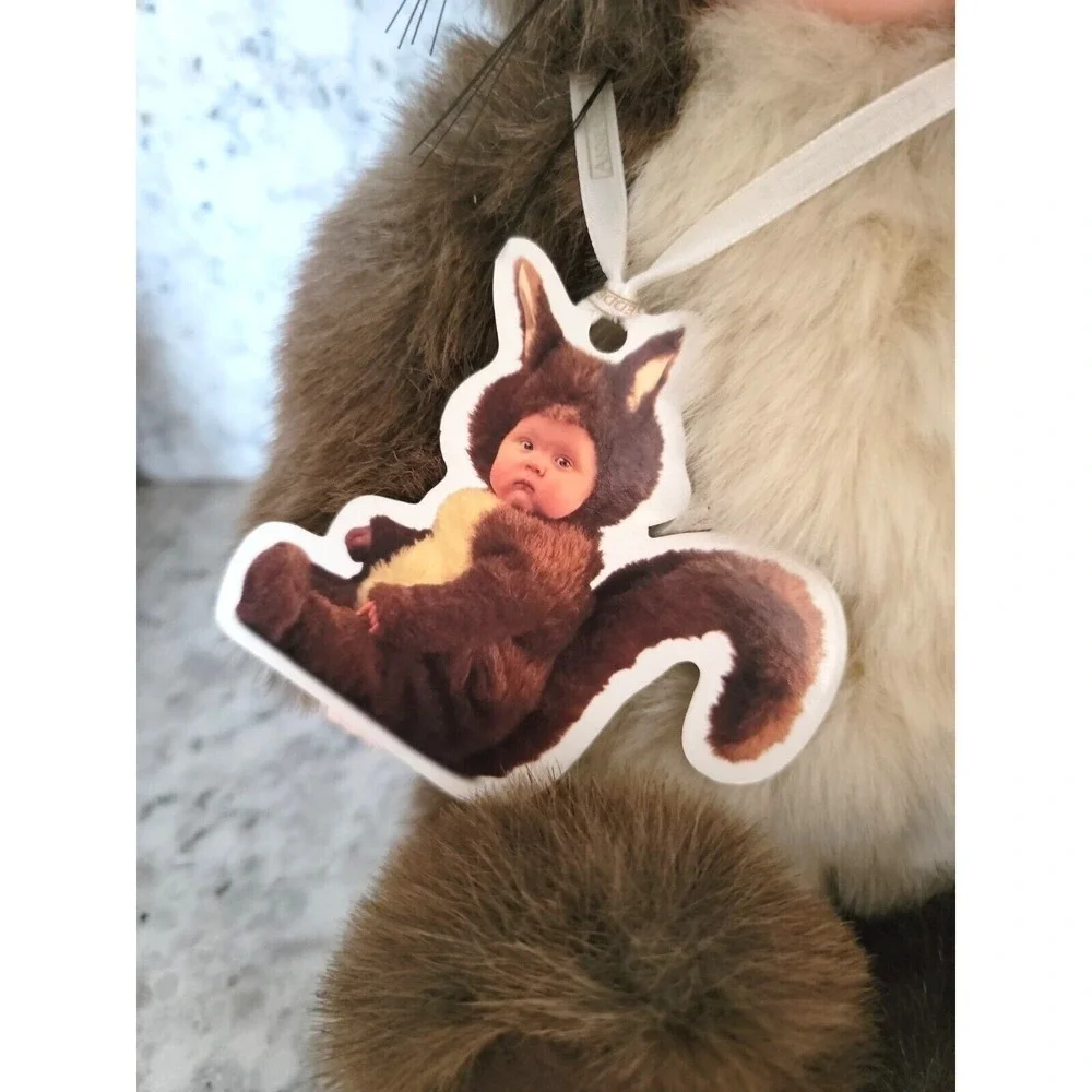 Anne Geddes 1997 Squirrel Baby Plush Doll Set Brown‎ Faux Fur Vintage 9in 12in